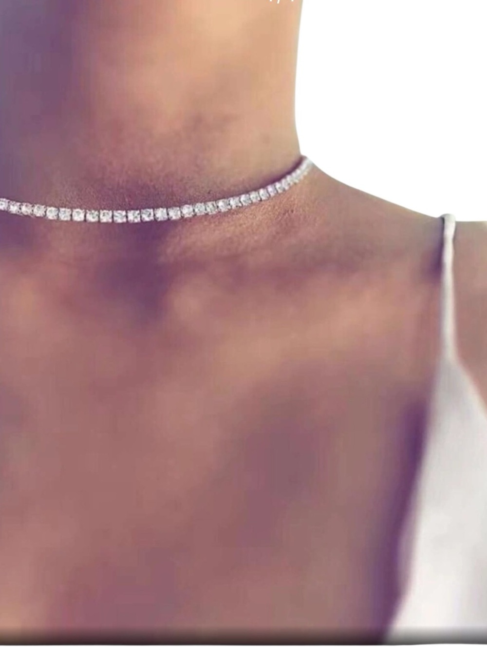 Crystal Choker Necklace Women Color Gold